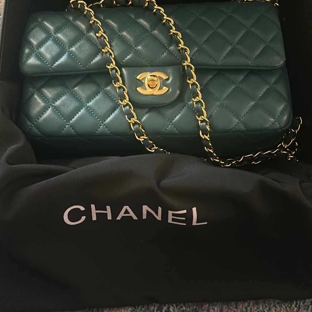 Deep Turquoise flap bag cc